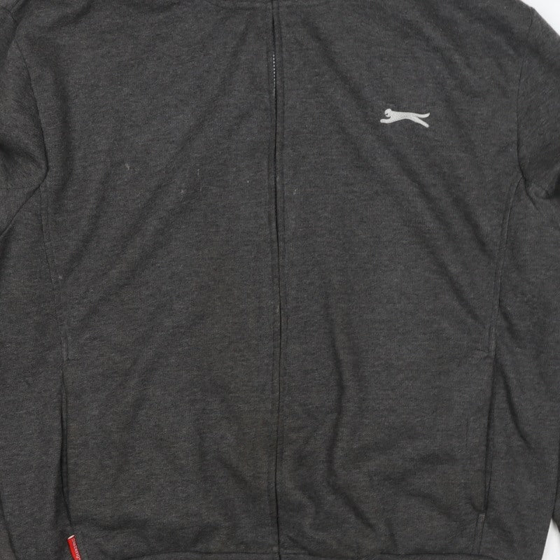 Slazenger Men's Grey XL Full Zip Logo Sweatshirt High Neck