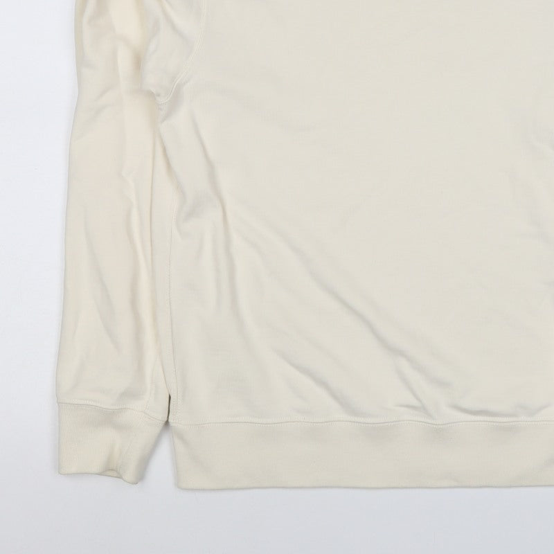 Uniqlo Men’s Ivory S Crew Neck Cotton Pullover Sweatshirt
