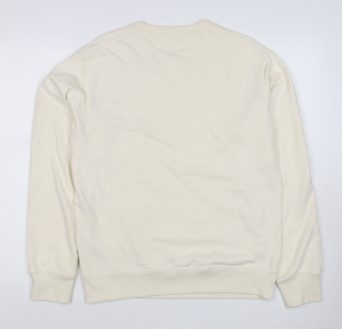 Uniqlo Men’s Ivory S Crew Neck Cotton Pullover Sweatshirt