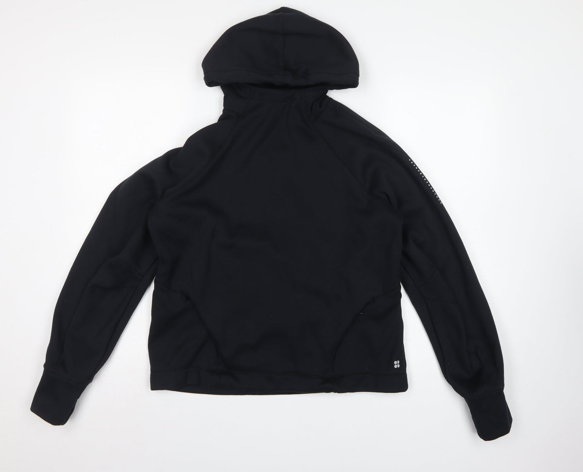 Sweaty Betty Women’s Black S Pullover Hoodie Reflective Zip Pocket