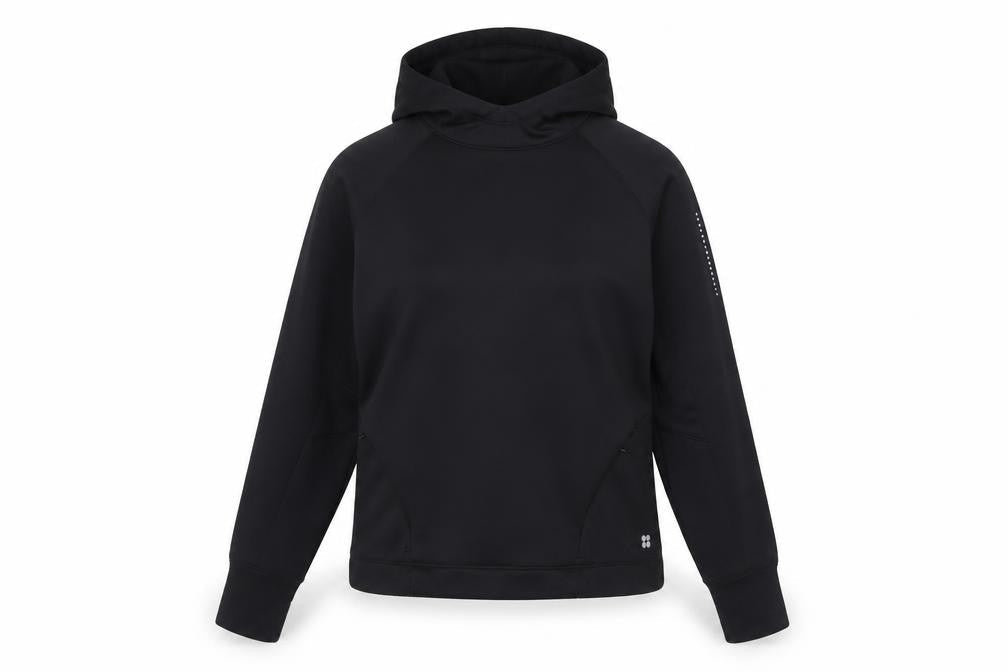 Sweaty Betty Women’s Black S Pullover Hoodie Reflective Zip Pocket
