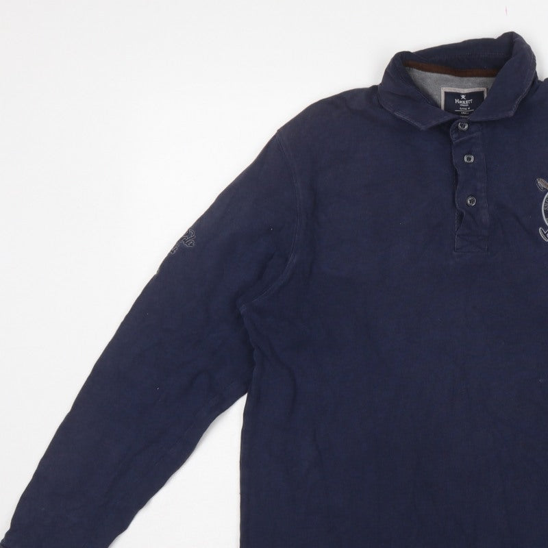 Hackett London Men’s Navy Small Classic Fit Long Sleeve Cotton Polo