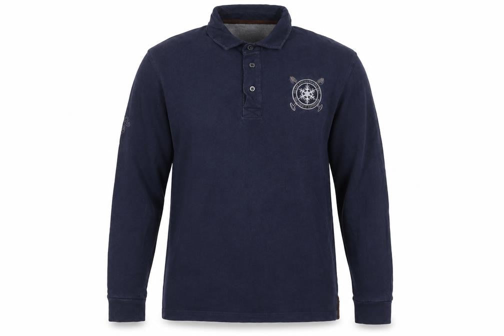 Hackett London Men’s Navy Small Classic Fit Long Sleeve Cotton Polo
