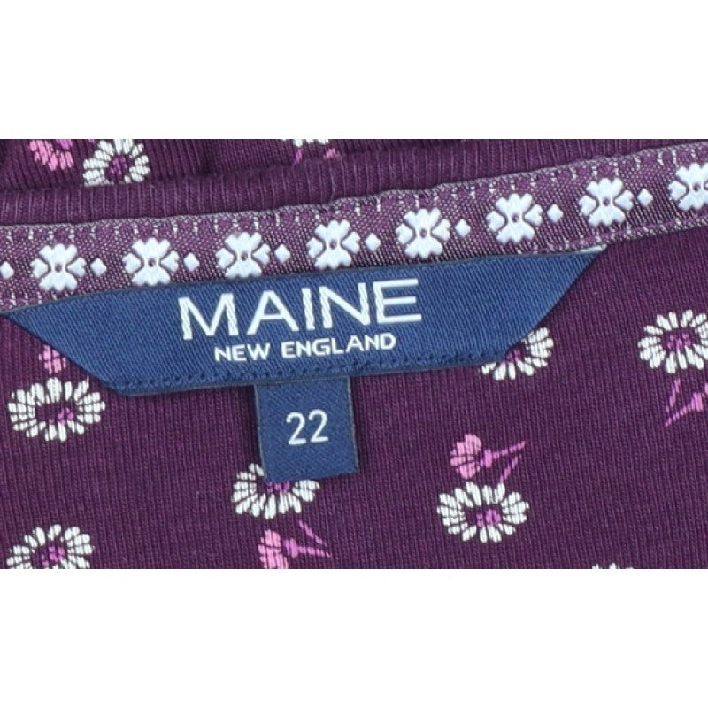 Maine New England Women Purple Floral Crochet Blouse Size 22
