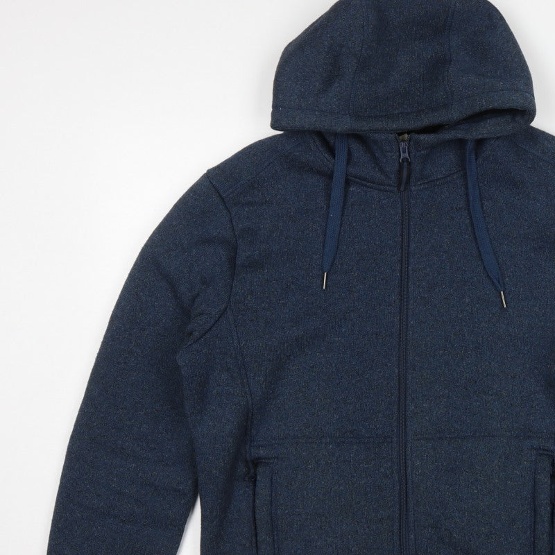 Mountain Warehouse Men’s Blue M Basic Hooded Full Zip Fleece Jacket