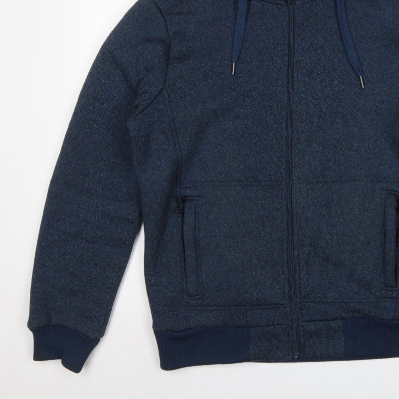 Mountain Warehouse Men’s Blue M Basic Hooded Full Zip Fleece Jacket