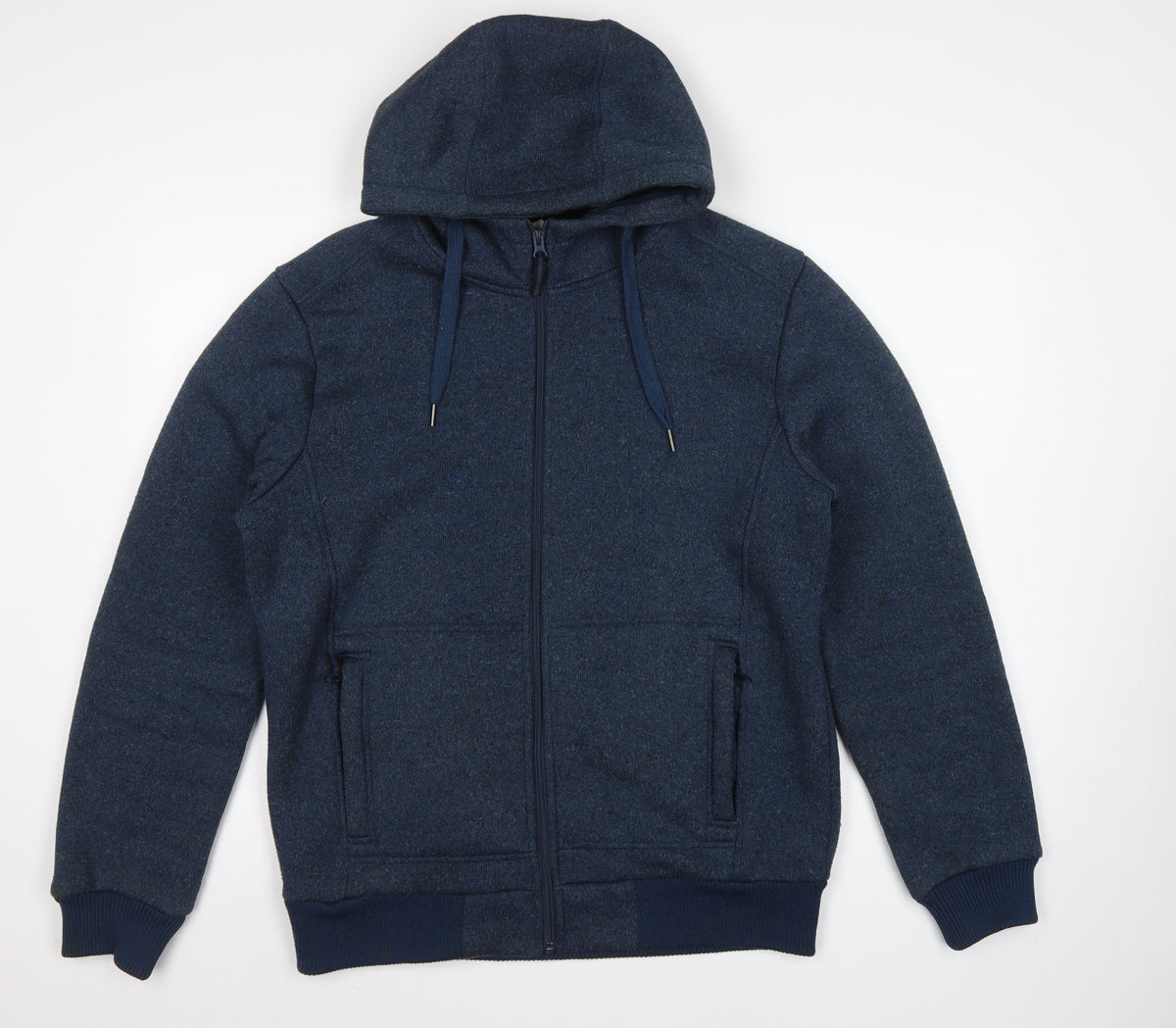 Mountain Warehouse Men’s Blue M Basic Hooded Full Zip Fleece Jacket
