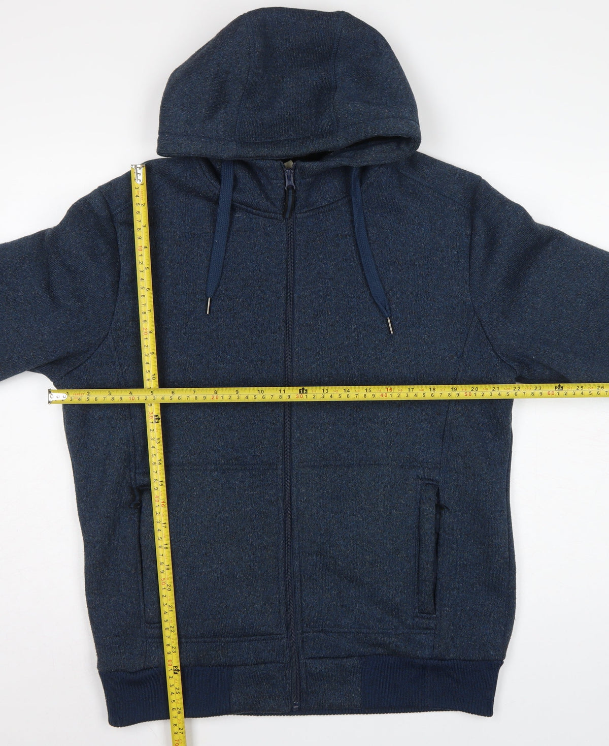 Mountain Warehouse Men’s Blue M Basic Hooded Full Zip Fleece Jacket