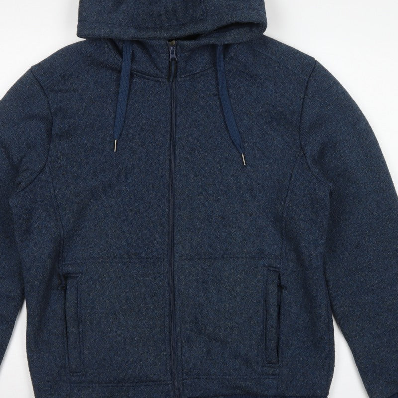Mountain Warehouse Men’s Blue M Basic Hooded Full Zip Fleece Jacket
