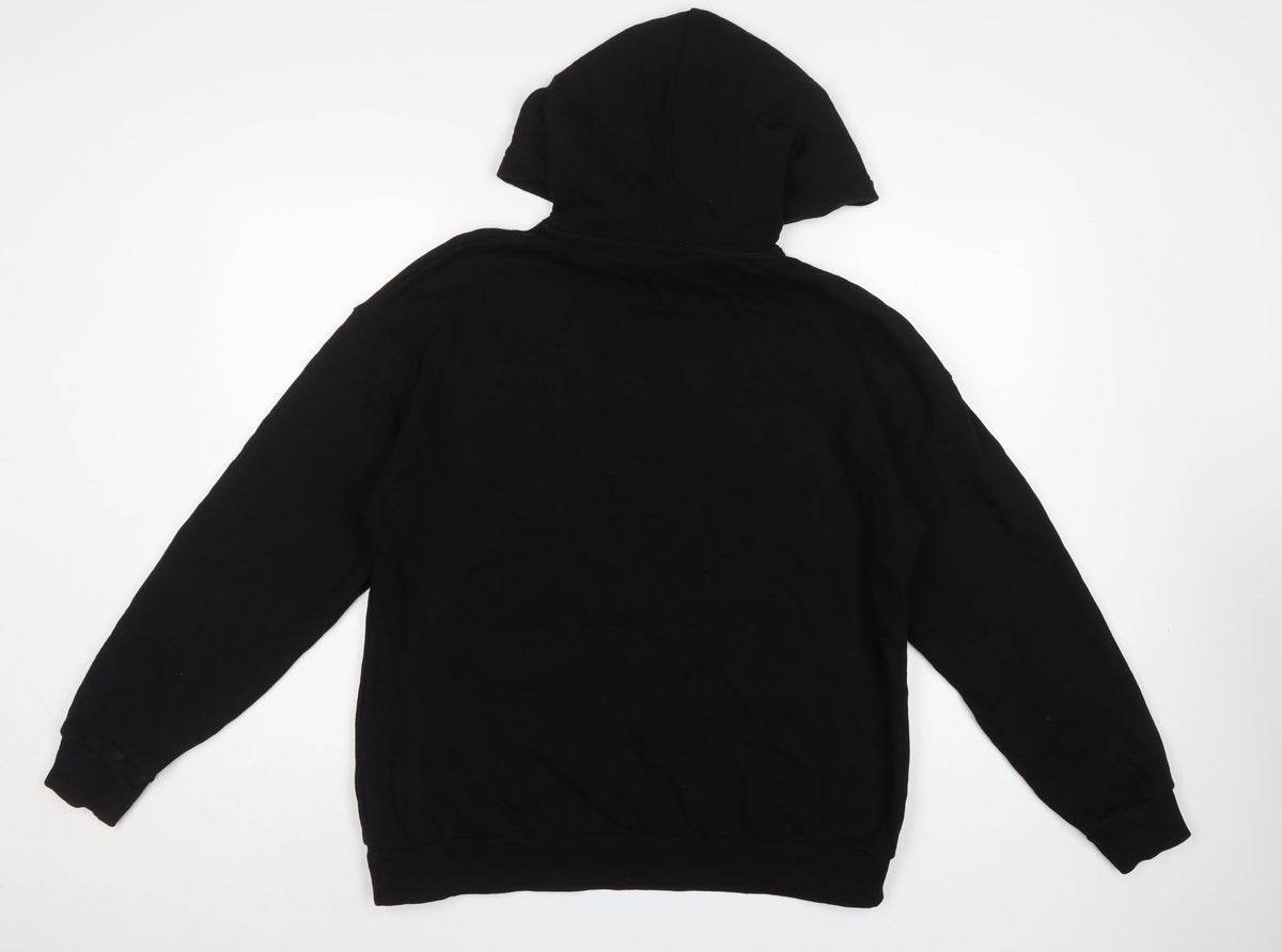 Bershka Women Black M Blackpink Graphic Print Pullover Hoodie