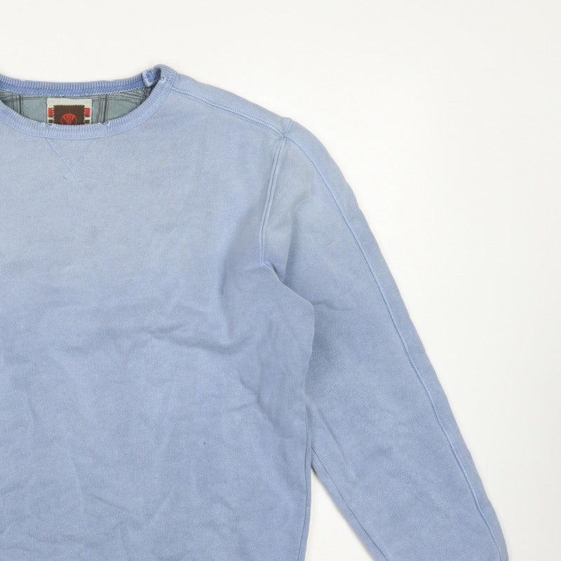 Fat Face Men’s Blue M Crew Neck Cotton Pullover Sweatshirt Logo