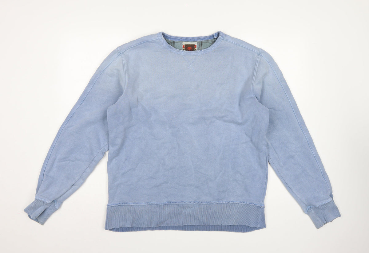 Fat Face Men’s Blue M Crew Neck Cotton Pullover Sweatshirt Logo