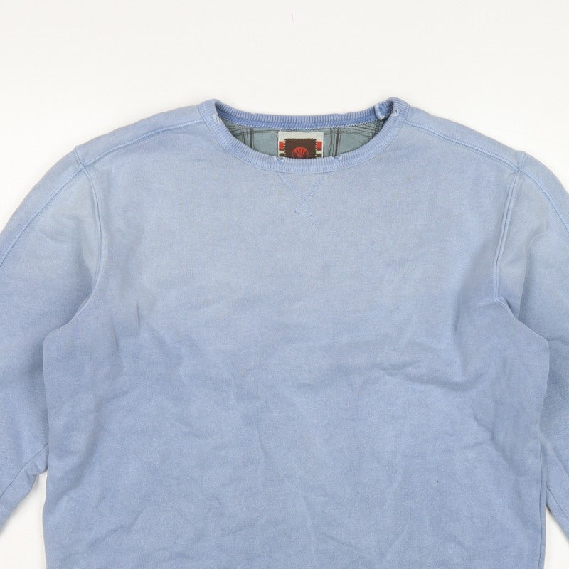 Fat Face Men’s Blue M Crew Neck Cotton Pullover Sweatshirt Logo