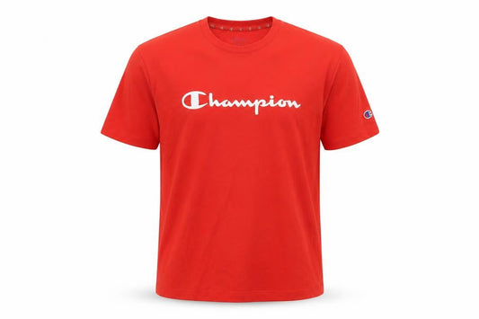 Champion Men's Red M Classic Logo Graphic Print Crew Neck T-Shirt