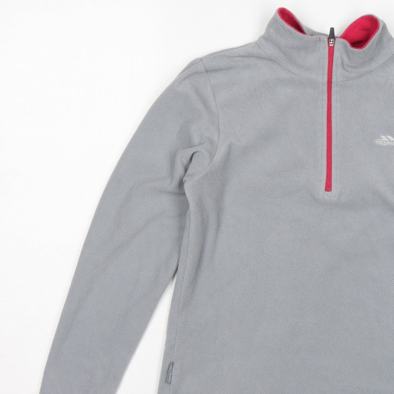 Trespass Girls Grey 11-12 Years Pullover 1/2 Zip Fleece Sweatshirt