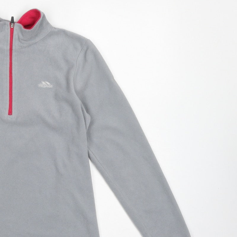 Trespass Girls Grey 11-12 Years Pullover 1/2 Zip Fleece Sweatshirt