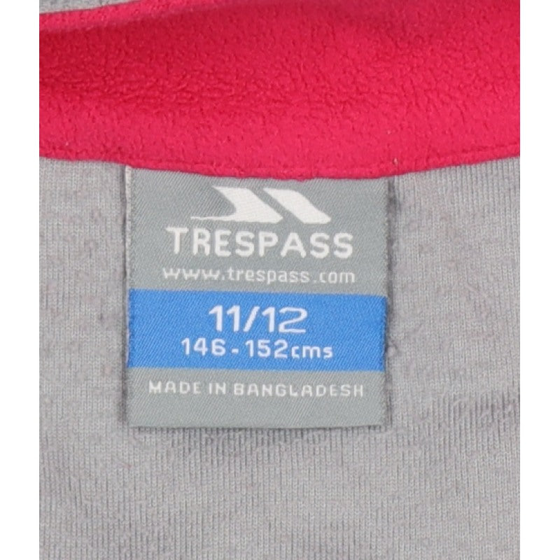 Trespass Girls Grey 11-12 Years Pullover 1/2 Zip Fleece Sweatshirt