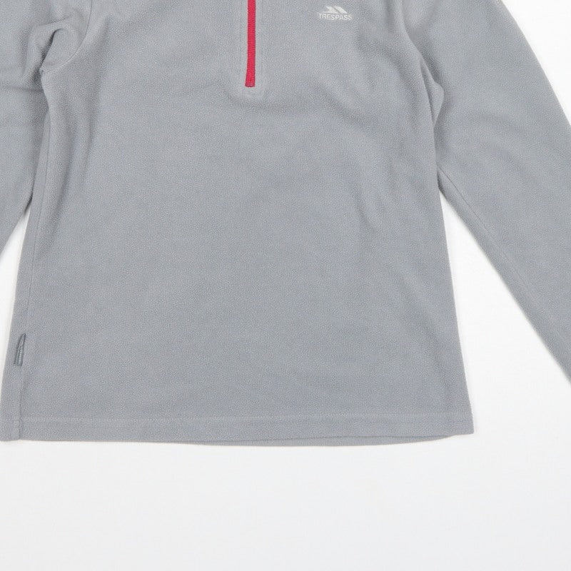 Trespass Girls Grey 11-12 Years Pullover 1/2 Zip Fleece Sweatshirt
