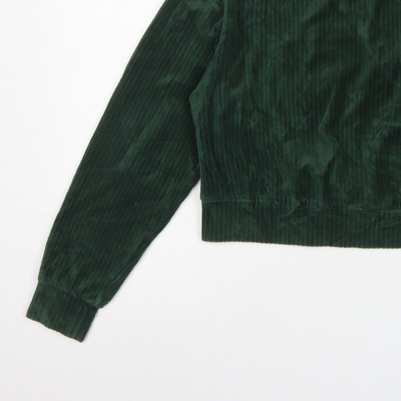 Monki Women’s Green 2XS Corduroy Pullover Sweatshirt