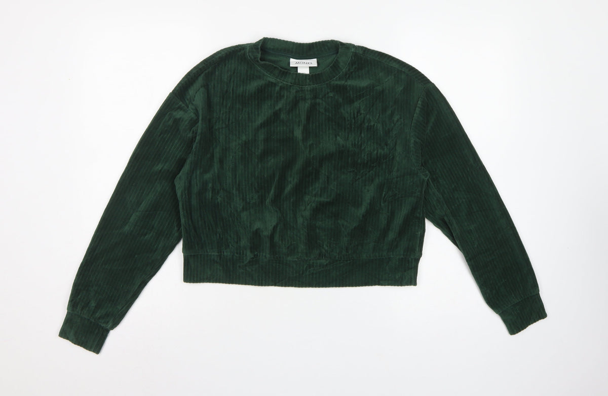 Monki Women’s Green 2XS Corduroy Pullover Sweatshirt