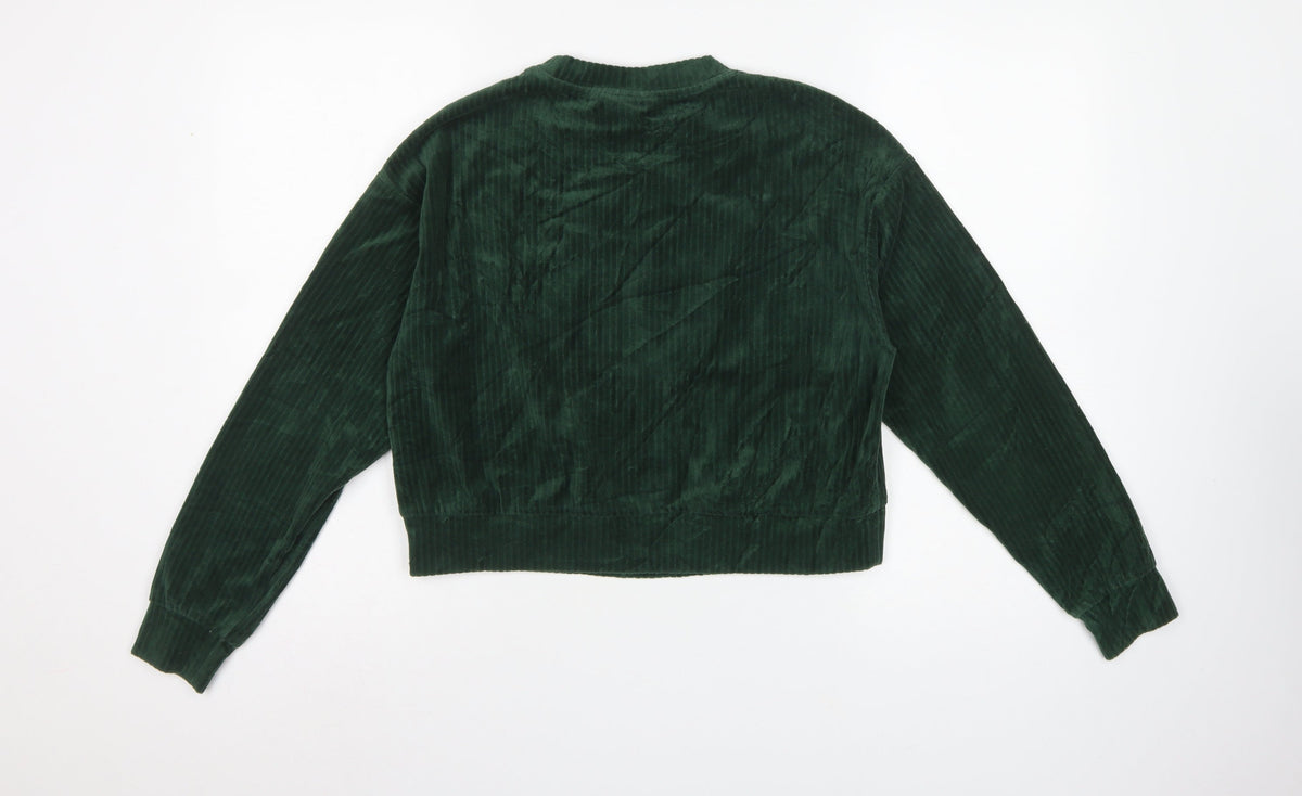 Monki Women’s Green 2XS Corduroy Pullover Sweatshirt