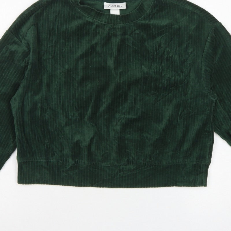 Monki Women’s Green 2XS Corduroy Pullover Sweatshirt