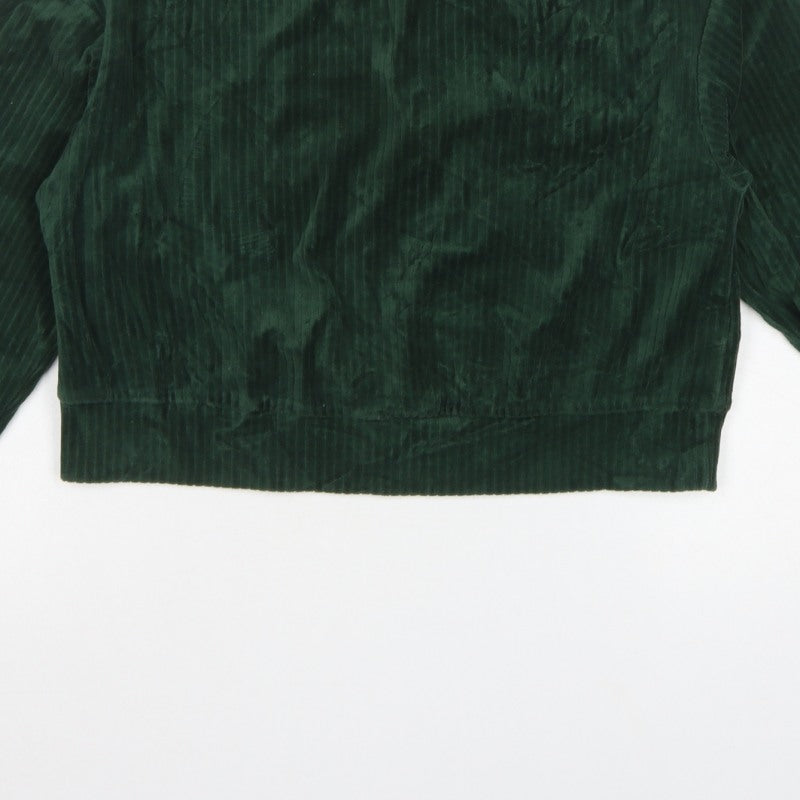 Monki Women’s Green 2XS Corduroy Pullover Sweatshirt