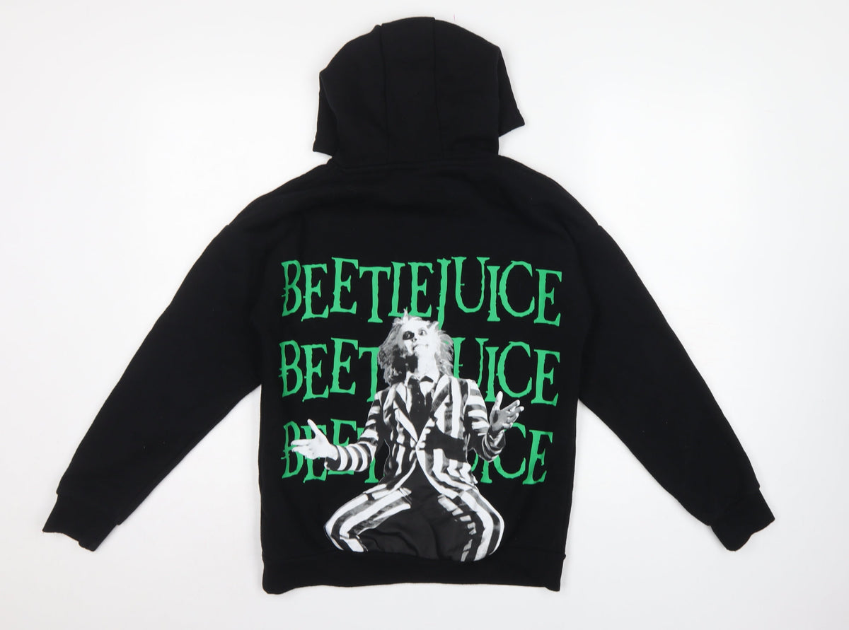 Primark Boys Black Beetlejuice Graphic Print Pullover Hoodie 13-14 Years