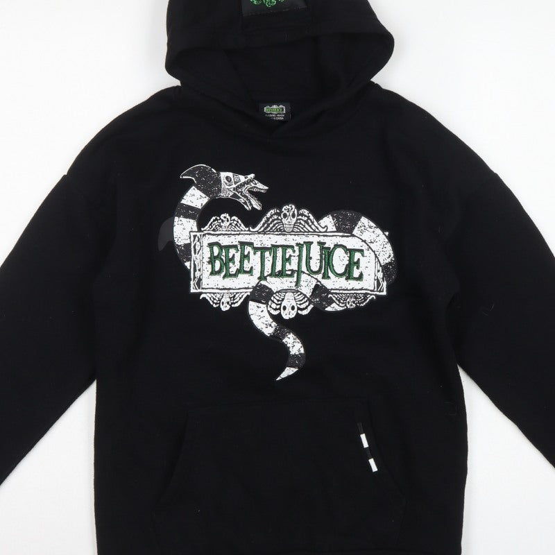 Primark Boys Black Beetlejuice Graphic Print Pullover Hoodie 13-14 Years