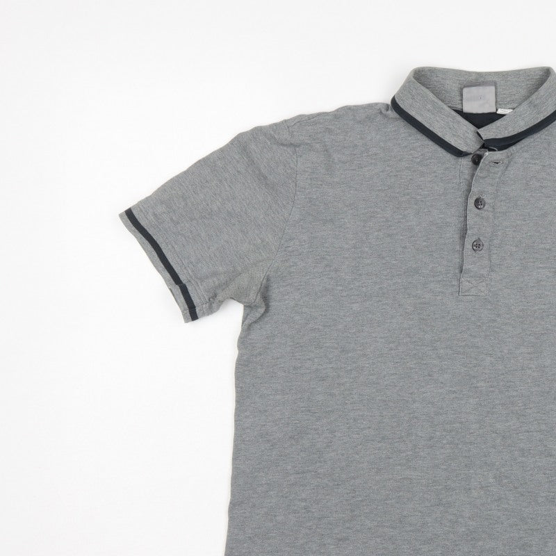 Puma Men’s Grey M Short Sleeve Cotton Blend Logo Polo Shirt