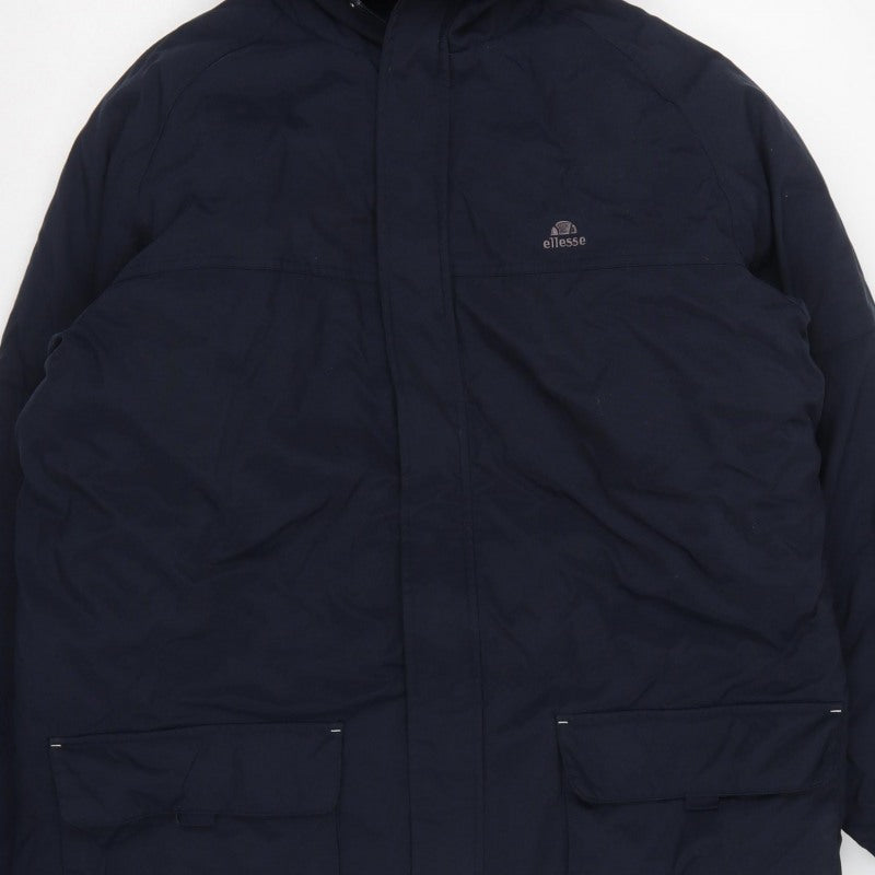 Ellesse Men's Navy XL Hooded Insulated Giacomo Parka Jacket