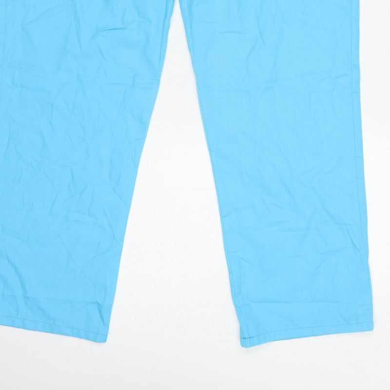 Cherokee Workwear Unisex Blue Size S Cargo Scrub Trousers Elastic Waist