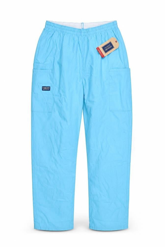 Cherokee Workwear Unisex Blue Size S Cargo Scrub Trousers Elastic Waist