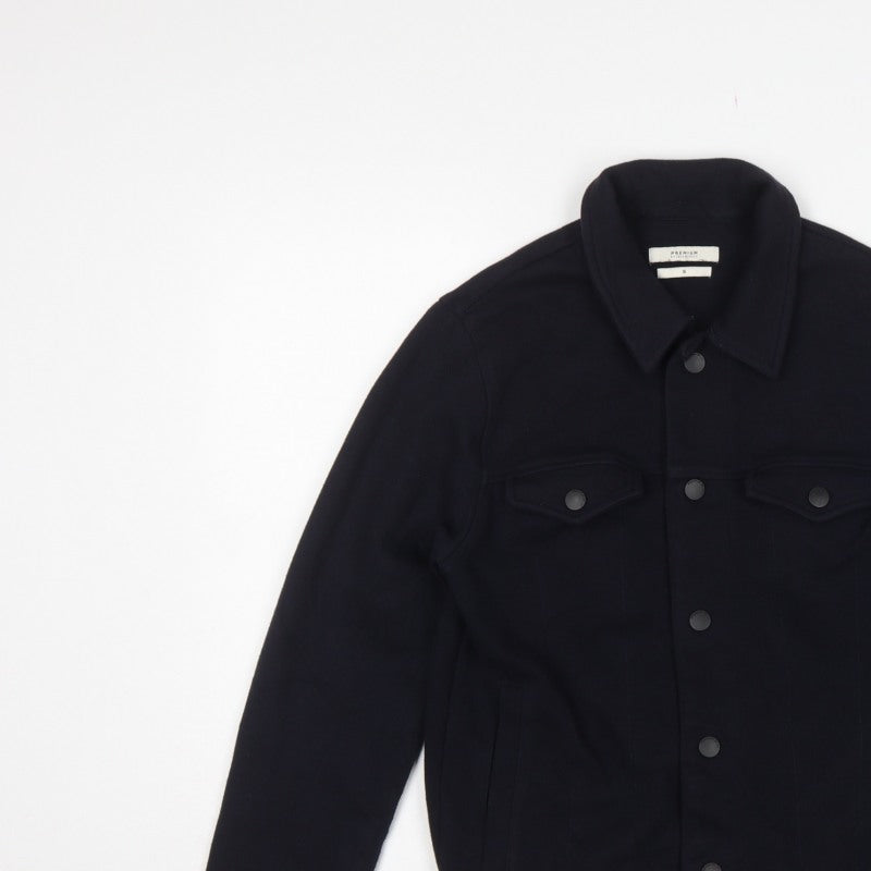 Jack & Jones Premium Men's Black S Trucker Sweat Jacket Button Pockets