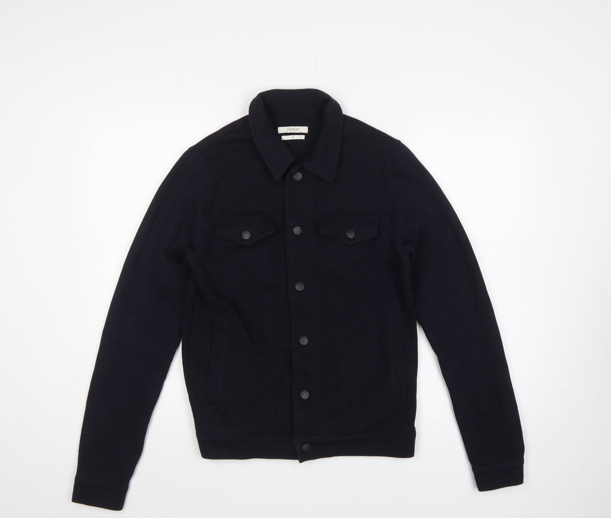 Jack & Jones Premium Men's Black S Trucker Sweat Jacket Button Pockets