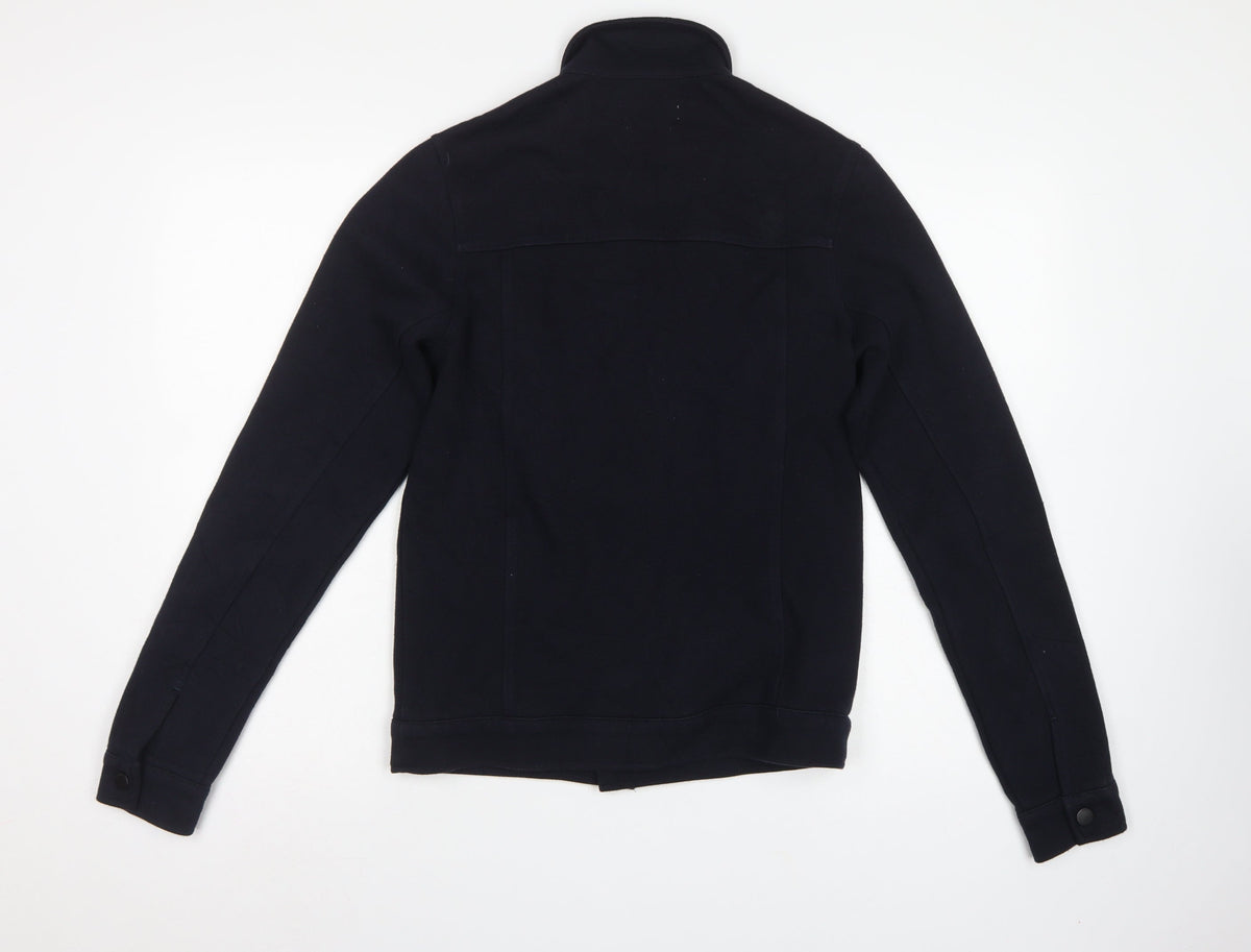 Jack & Jones Premium Men's Black S Trucker Sweat Jacket Button Pockets
