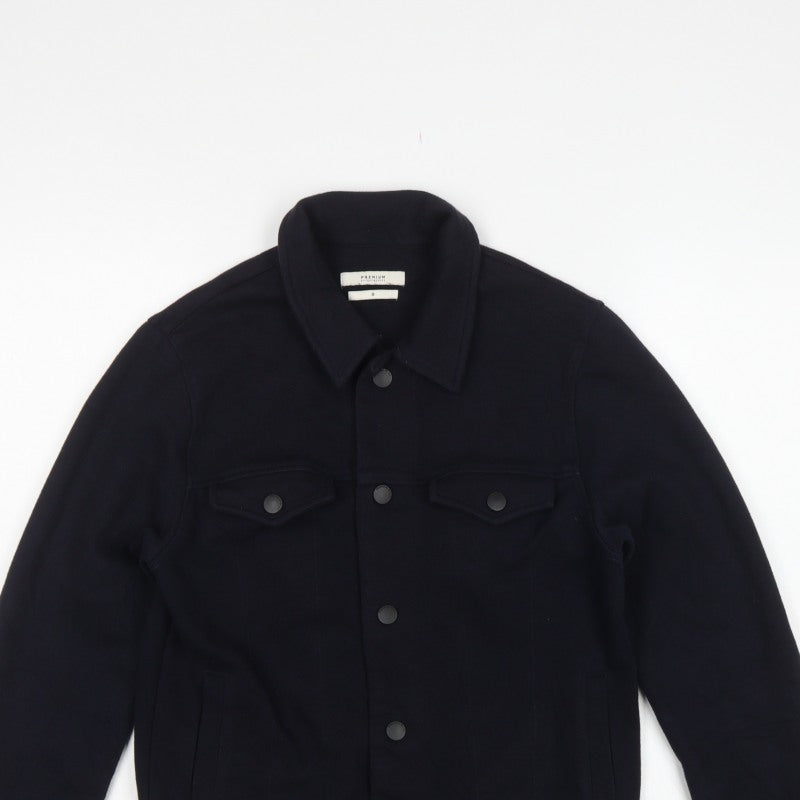Jack & Jones Premium Men's Black S Trucker Sweat Jacket Button Pockets