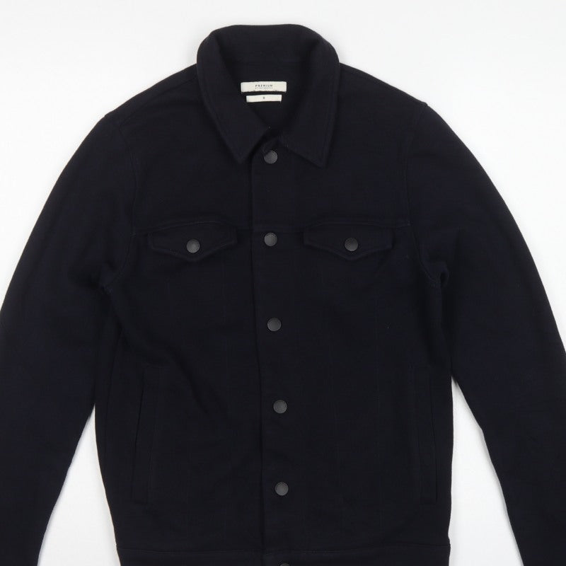 Jack & Jones Premium Men's Black S Trucker Sweat Jacket Button Pockets