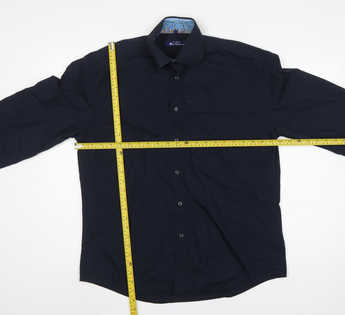 Ben Sherman Men's Blue L Long Sleeve Button-Up Casual Shirt