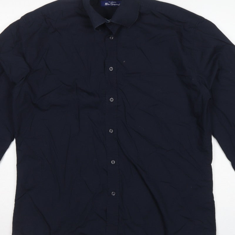 Ben Sherman Men's Blue L Long Sleeve Button-Up Casual Shirt