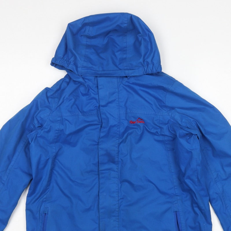Peter Storm Boys Blue 13 Years Hooded Windbreaker Jacket Full Zip