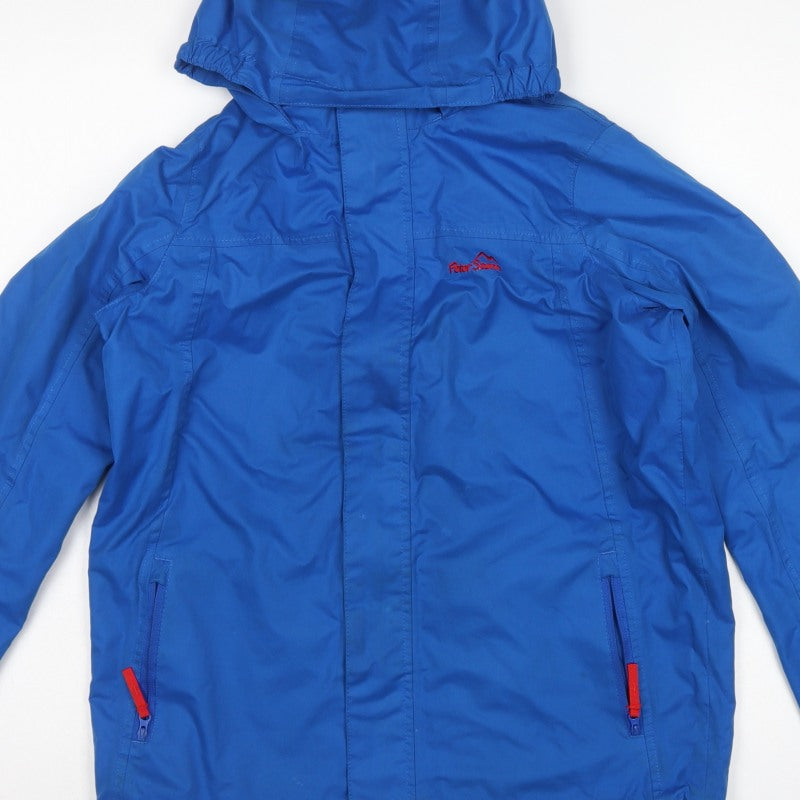 Peter Storm Boys Blue 13 Years Hooded Windbreaker Jacket Full Zip