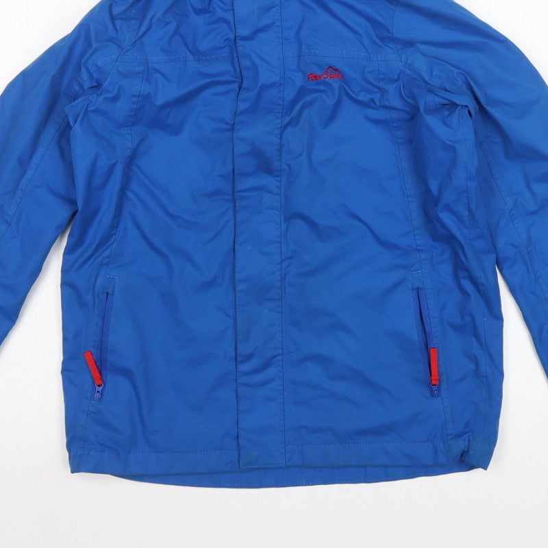 Peter Storm Boys Blue 13 Years Hooded Windbreaker Jacket Full Zip