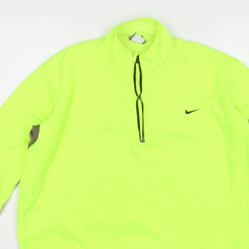 Nike Men’s Yellow XL 1/2 Zip Running Sweatshirt High Neck