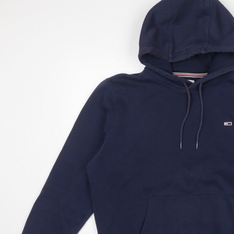 Tommy Jeans Men’s Blue M Pullover Hoodie Logo Fleece Kangaroo Pocket