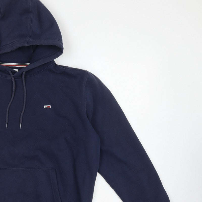 Tommy Jeans Men’s Blue M Pullover Hoodie Logo Fleece Kangaroo Pocket