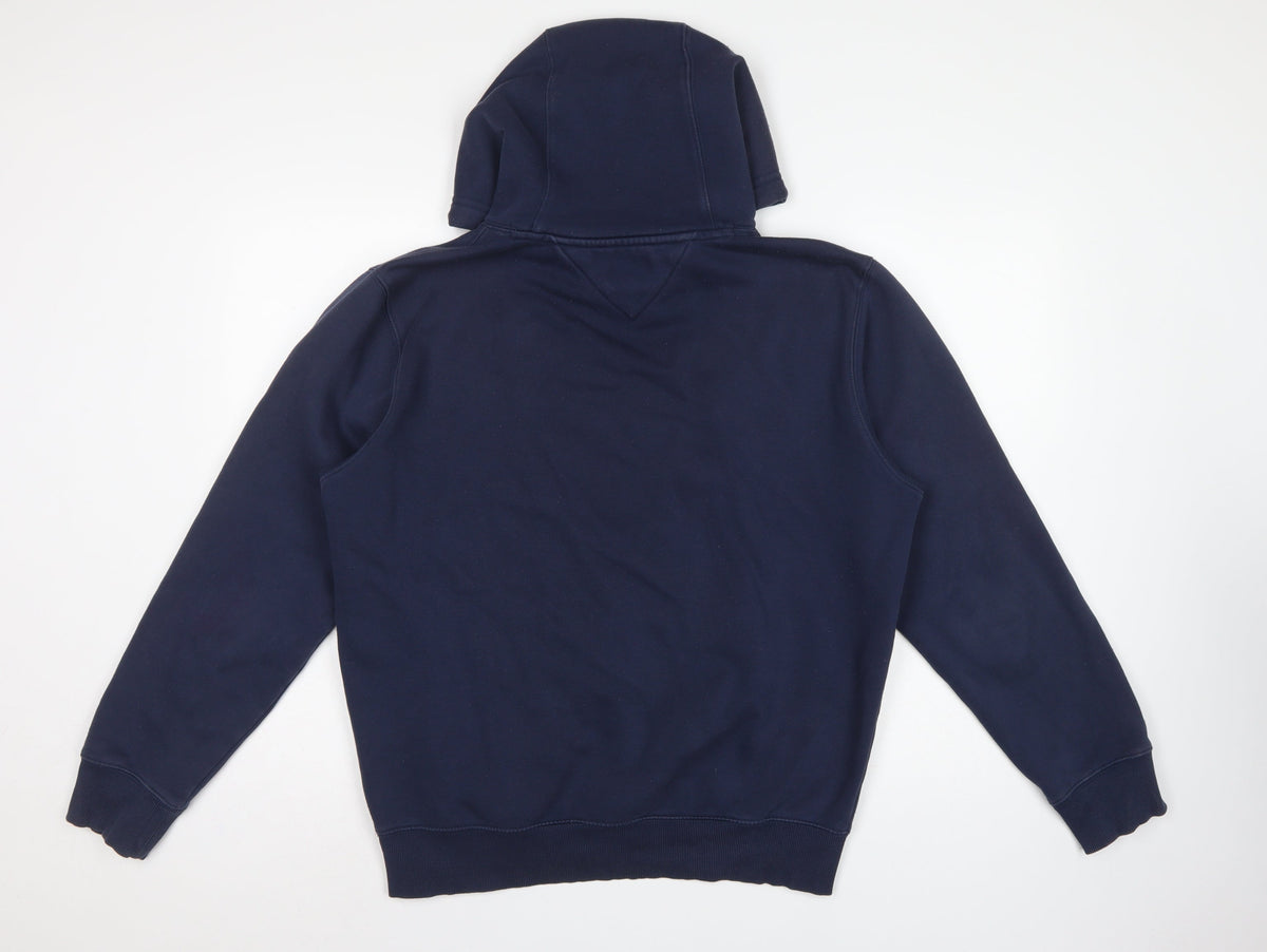 Tommy Jeans Men’s Blue M Pullover Hoodie Logo Fleece Kangaroo Pocket
