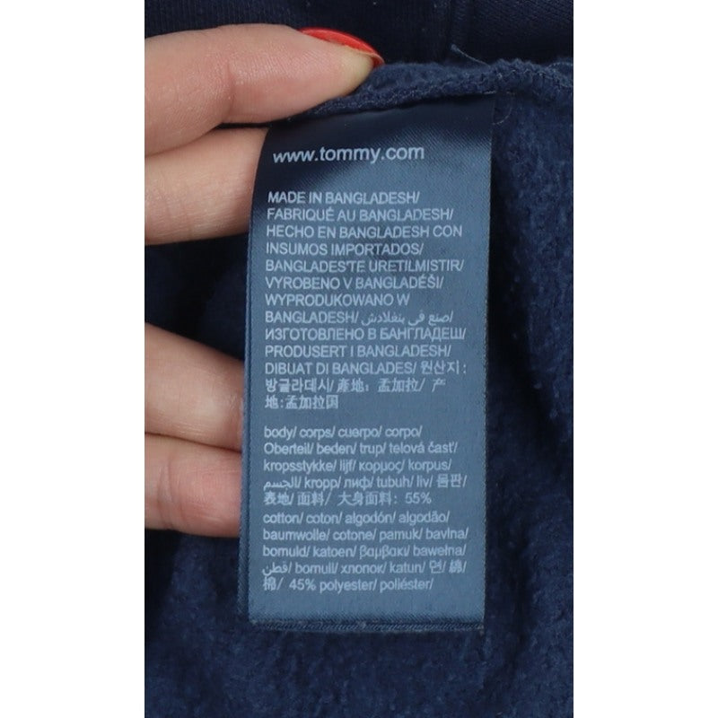 Tommy Jeans Men’s Blue M Pullover Hoodie Logo Fleece Kangaroo Pocket