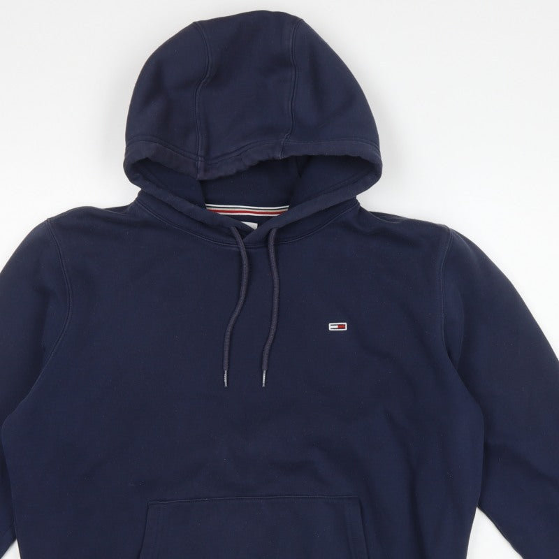 Tommy Jeans Men’s Blue M Pullover Hoodie Logo Fleece Kangaroo Pocket