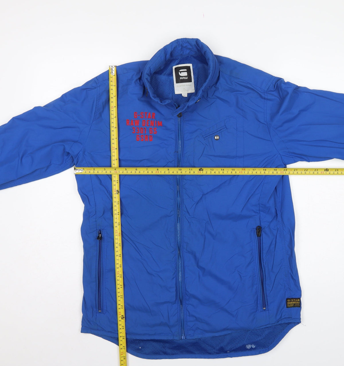 G-Star RAW Men's Blue L 3301 GS Full Zip Basic Jacket Logo